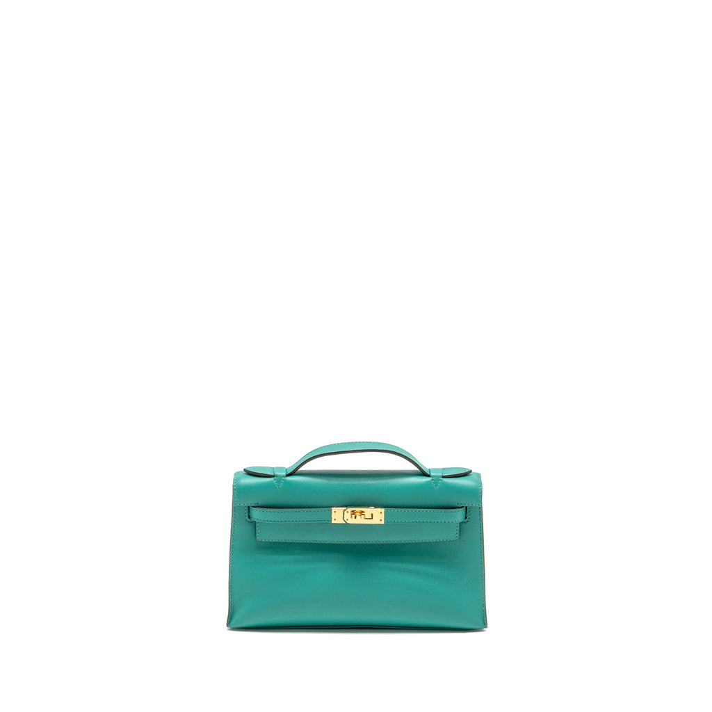 HERMES KELLY POCHETTE SWIFT VERT VERONE GHW