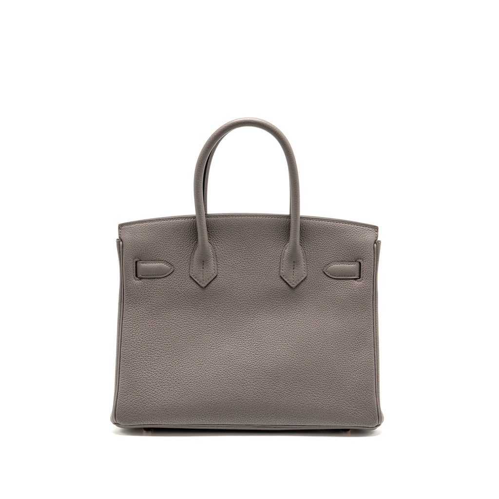 HERMES BIRKIN 30 TOGO 8F GRIS ETAIN RGHW