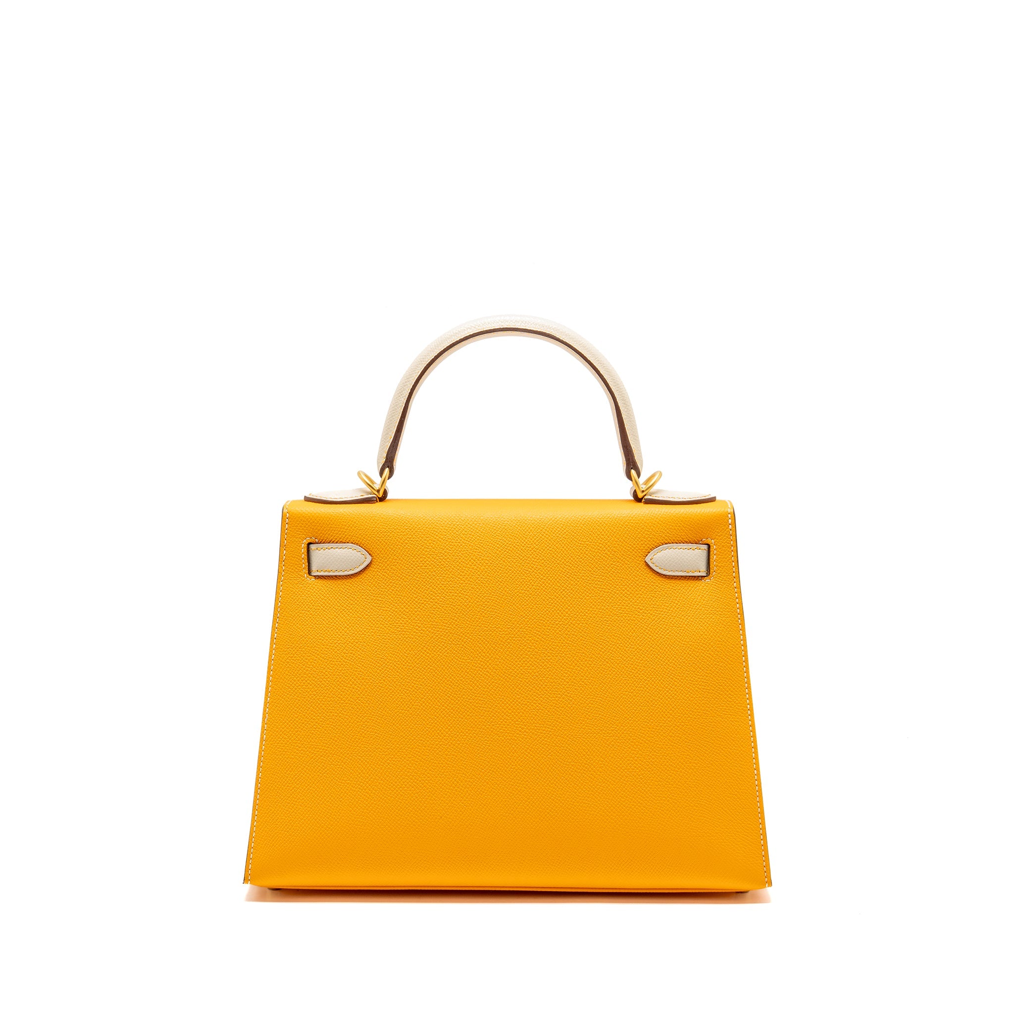 HERMES KELLY 28 SPECIAL ORDER EPSOM JAUNE D’OR/CRAIE BRUSHED GHW
