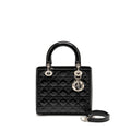 DIOR MEDIUM LADY DIOR PATENT BLACK SHW