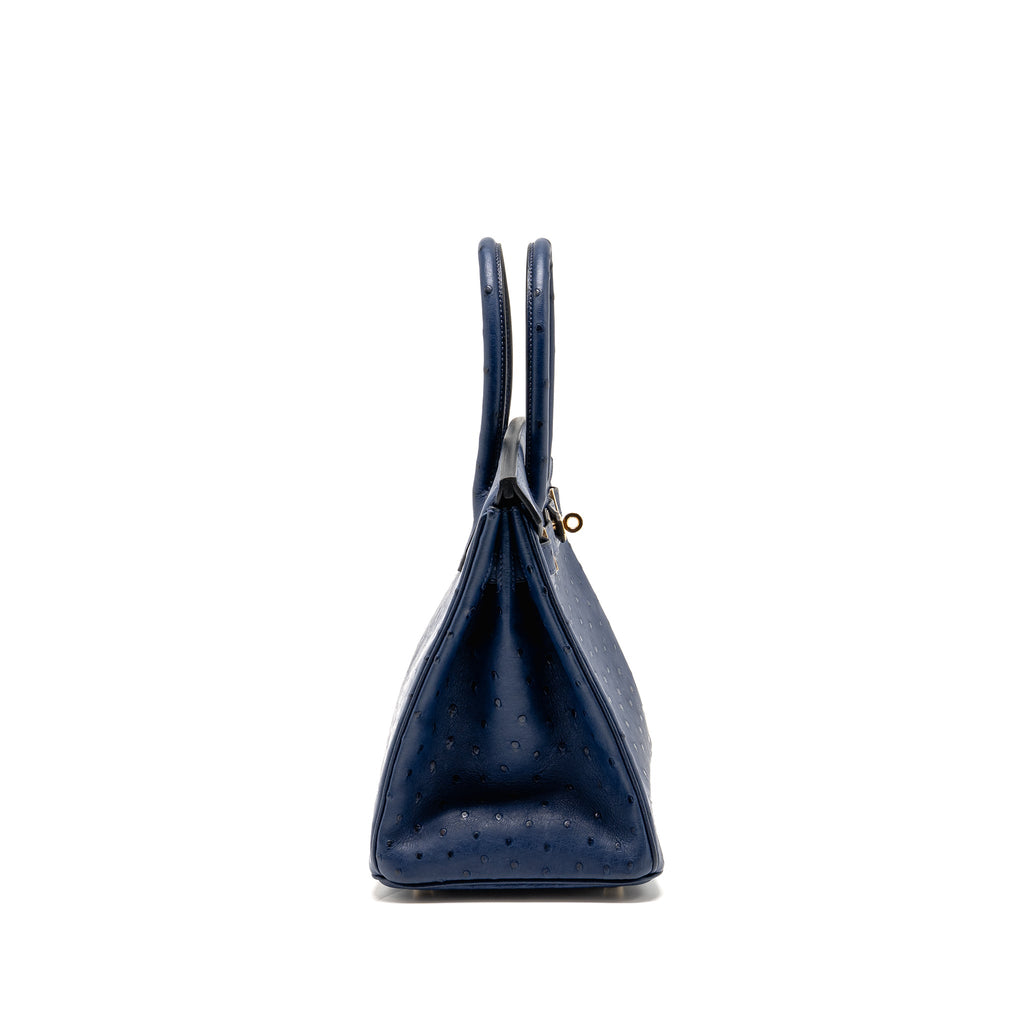 HERMES BIRKIN 30 OSTRICH BLUE IRIS GHW