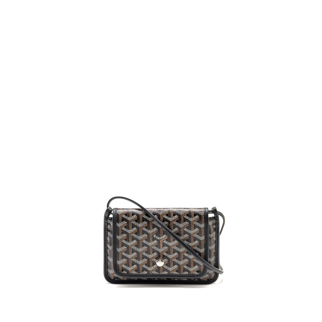 GOYARD PLUMET POCKET POCHETTE GOYARDINE CANVAS/LEATHER BLACK SHW