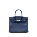 HERMES BIRKIN 30 OSTRICH BLUE IRIS GHW