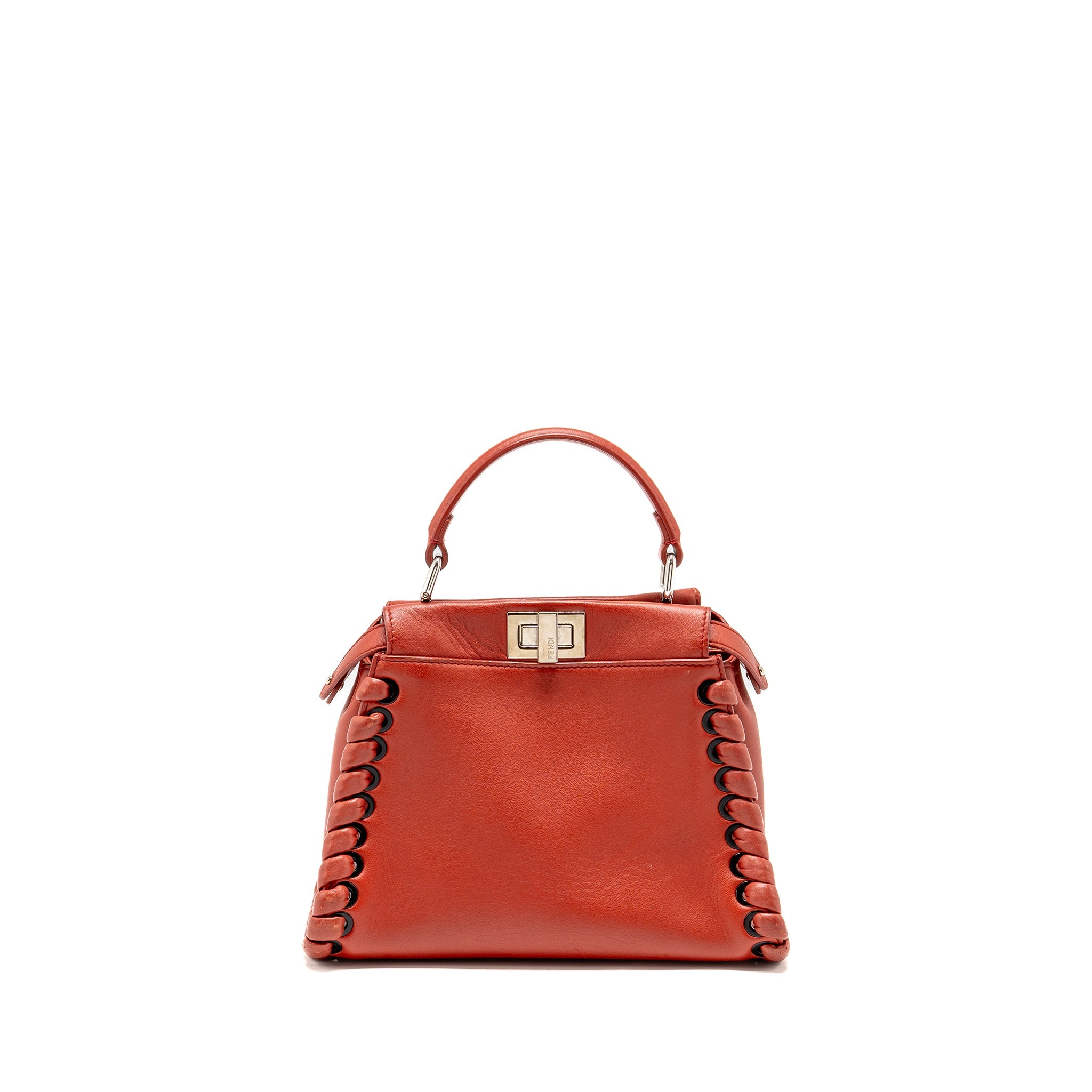 FENDI MINI PEEKABOO WHIPSTITCH LAMBSKIN BLOODY MARY SHW