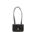 CHANEL 26P PREPPY COCO CLUTCH WITH LEATHER STRAP GRAINED SHINY CALFSKIN BLACK GHW (MICROCHIP)