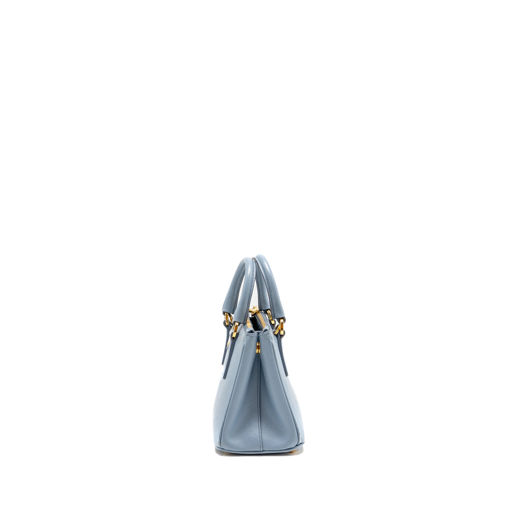 PARADA GALLERIA SAFFIANO MINI TOTE BAG LEATHER LIGHT BLUE GHW