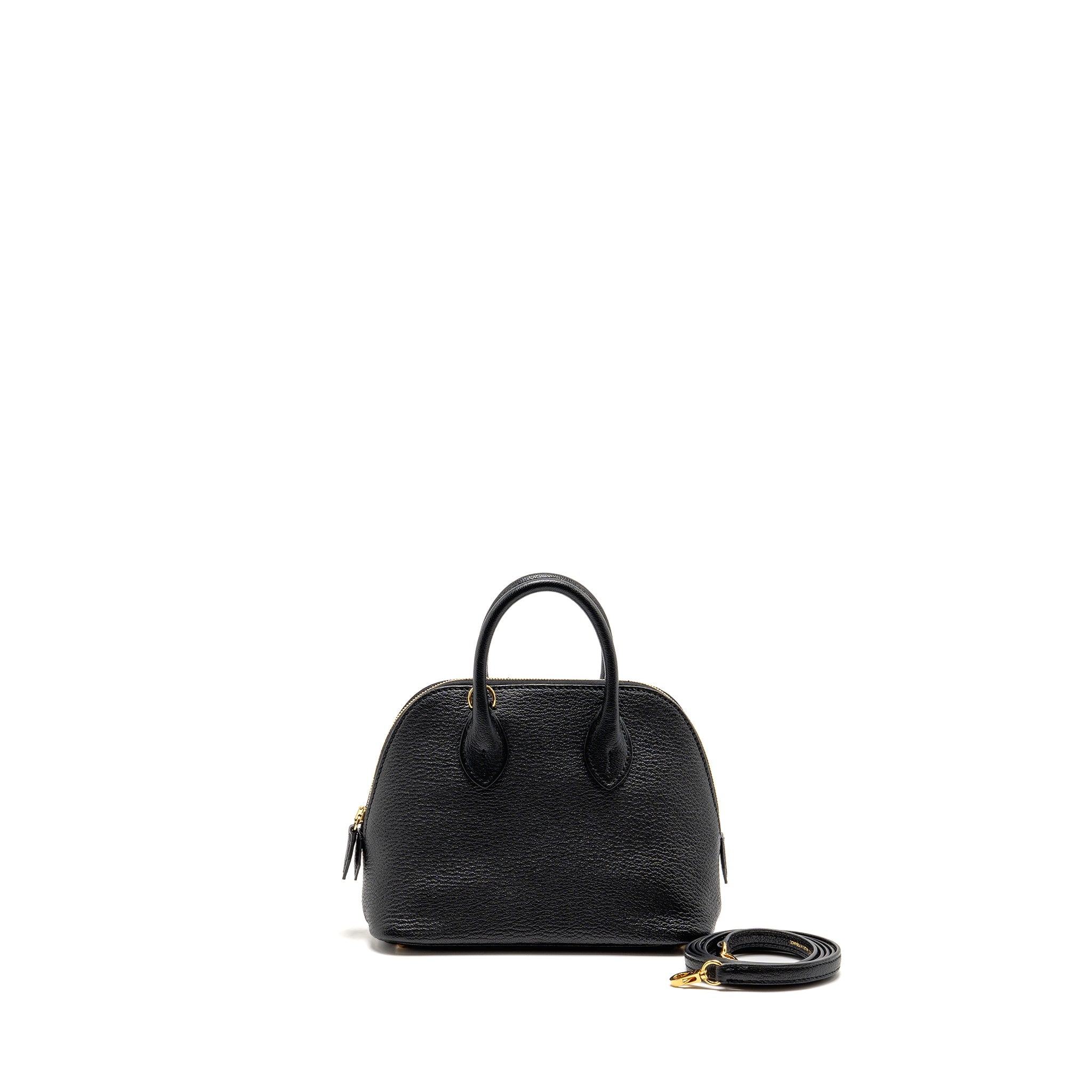 HERMES MINI BOLIDE CHEVRE MYSORE BLACK GHW