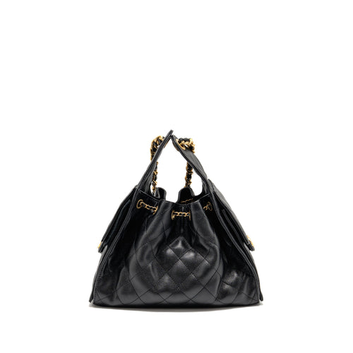 CHANEL SMALL 25 BAG CAVIAR BLACK GHW (MICROCHIP)