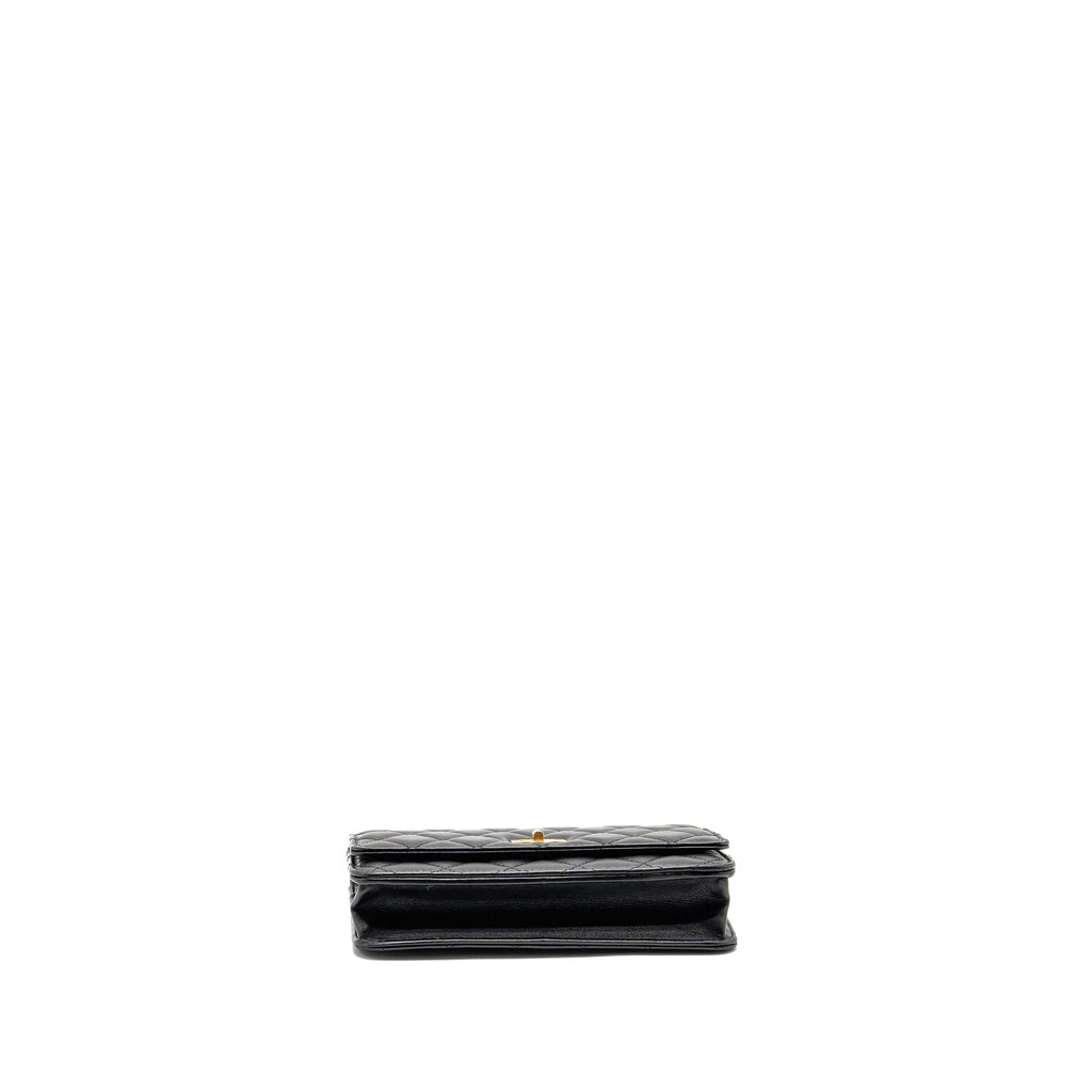 CHANEL 2.55 REISSUE WALLET ON CHAIN AGED CALFSKIN BLACK GHW (MICROCHIP)
