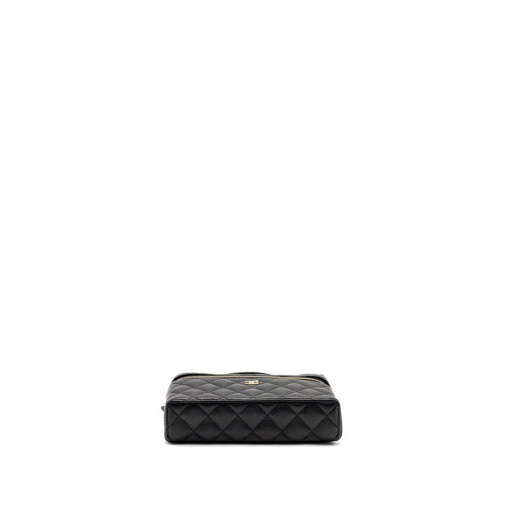 CHANEL 25P CC TOP HANDLE VANITY BAG CAVIAR BLACK LGHW (MICROCHIP)