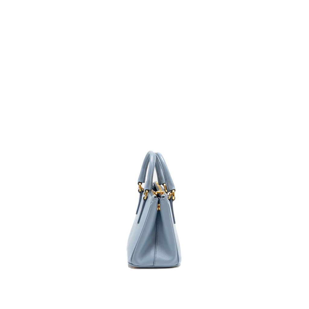 PARADA GALLERIA SAFFIANO MINI TOTE BAG LEATHER LIGHT BLUE GHW