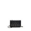 CHANEL BOY WALLET ON CHAIN CALFSKIN BLACK WITH BLACK HARDWARE