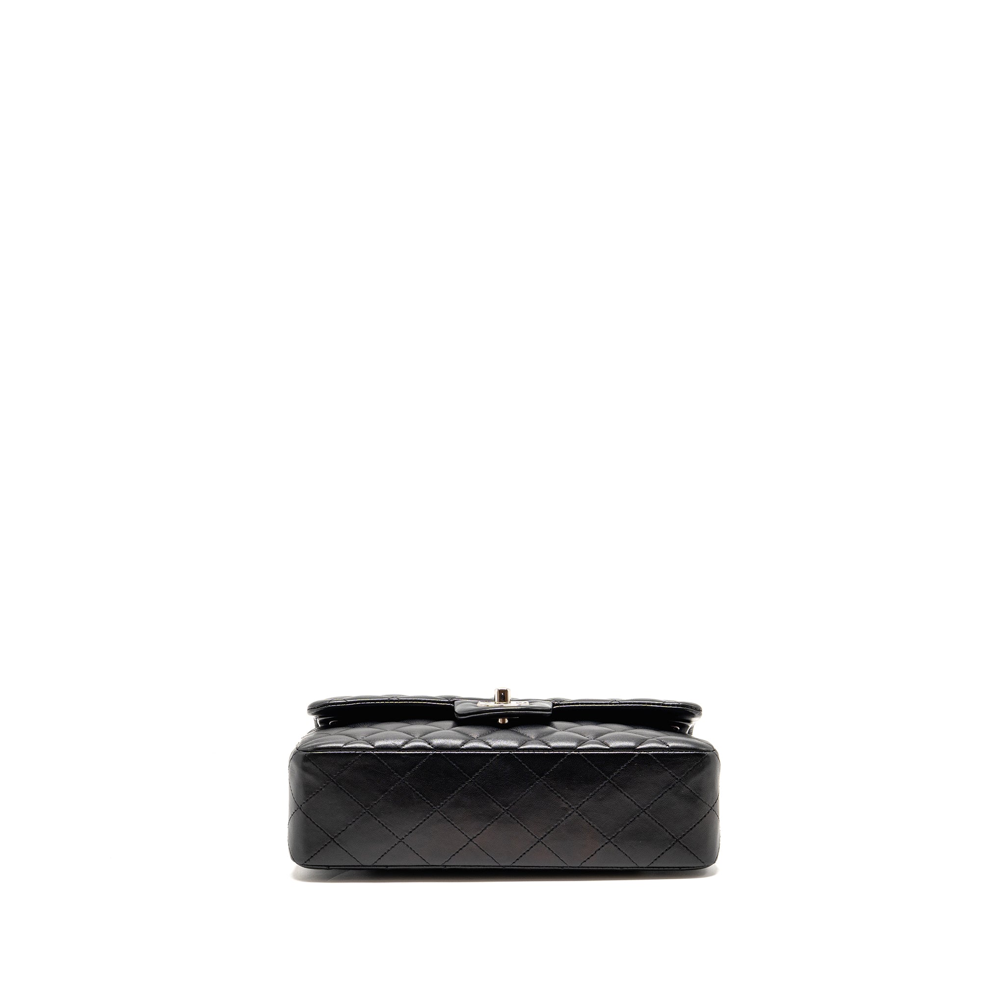 CHANEL SMALL CLASSIC DOUBLE FLAP BAG LAMBSKIN BLACK SHW