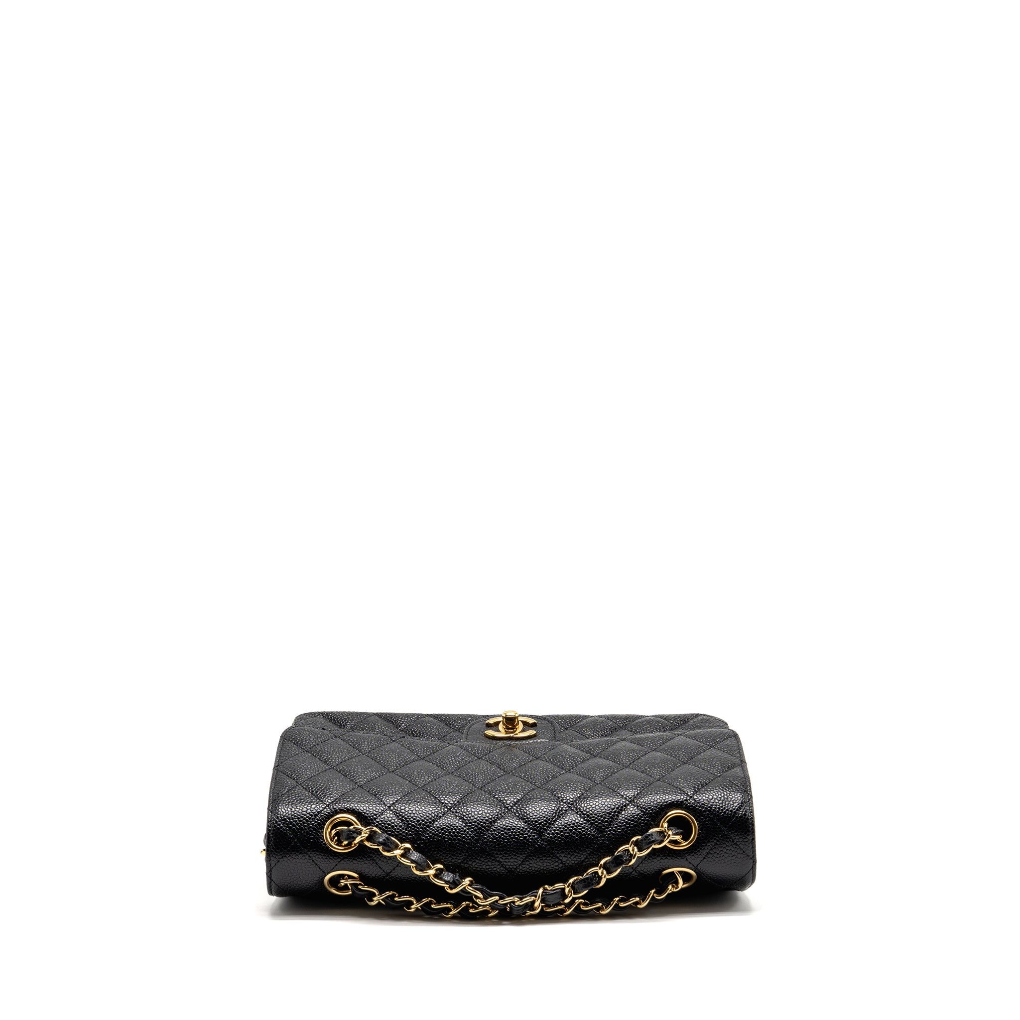CHANEL MEDIUM CLASSIC DOUBLE FLAP BAG CAVIAR BLACK GHW