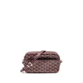 GOYARD CAP-VERT PM BAG GOYARDINE CANVAS/CERVON CALFSKIN BURGUNDY SHW