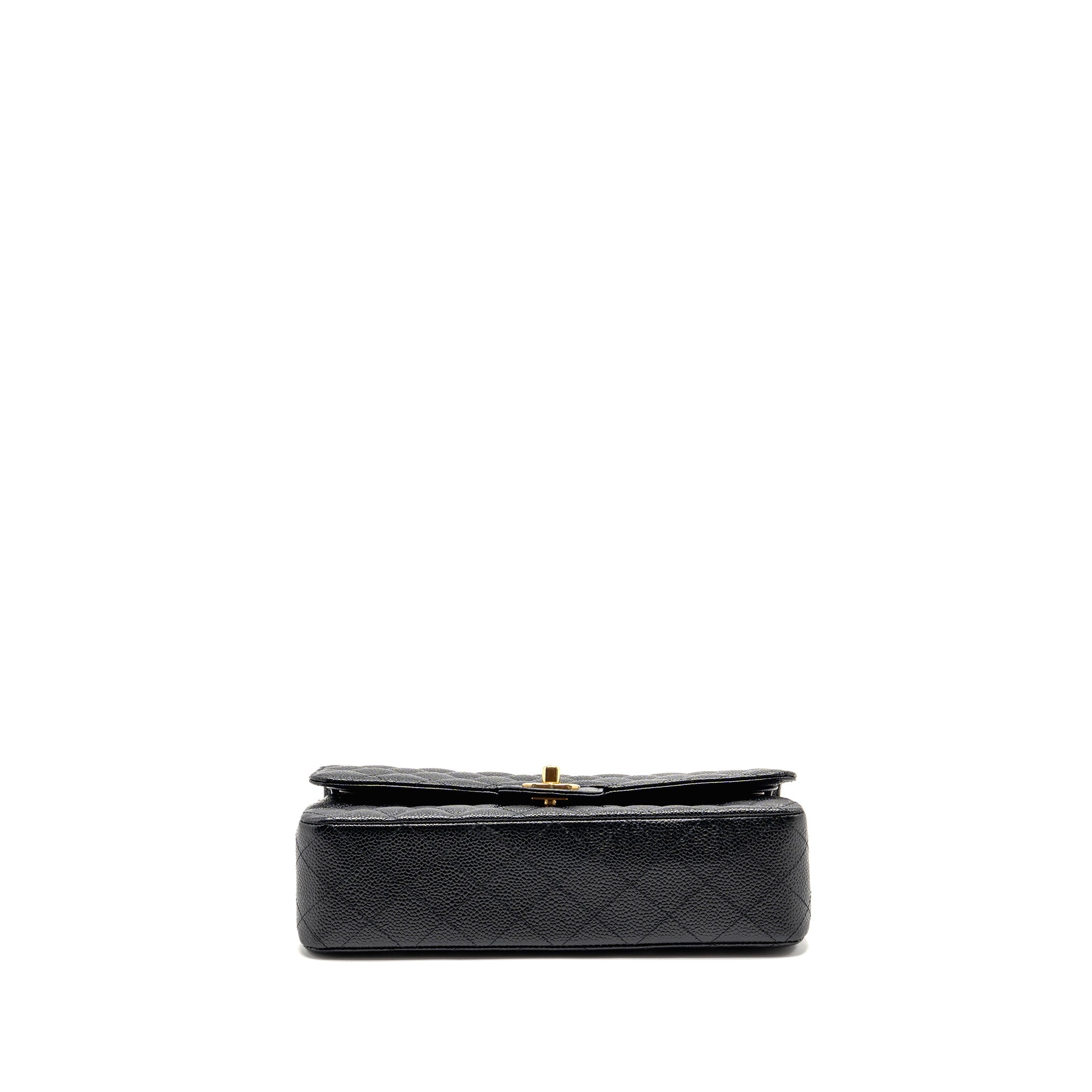 CHANEL MEDIUM CLASSIC DOUBLE FLAP BAG CAVIAR BLACK GHW