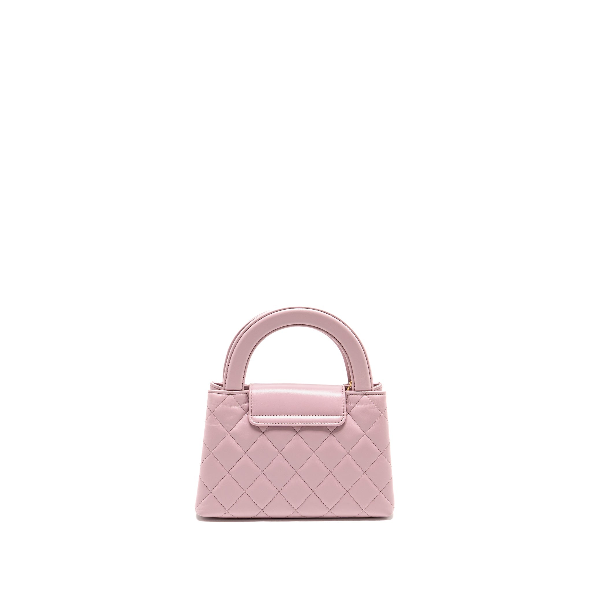 CHANEL MINI KELLY SHOPPING TOTE BAG CALFSKIN 24A LIGHT PINK GHW (MICROCHIP)