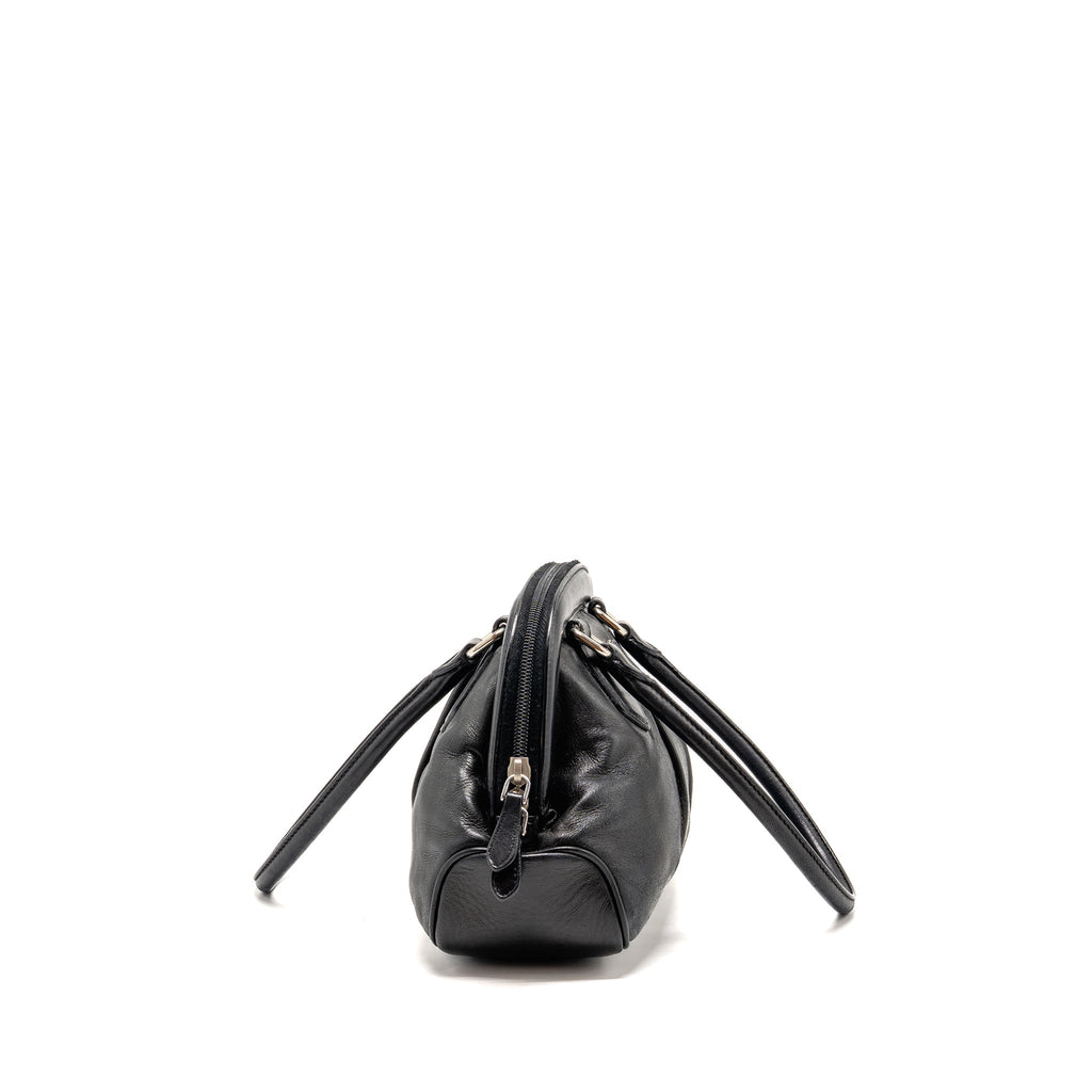 PRADA TOP HANDLE DANGLE BAG LEATHER BLACK SHW