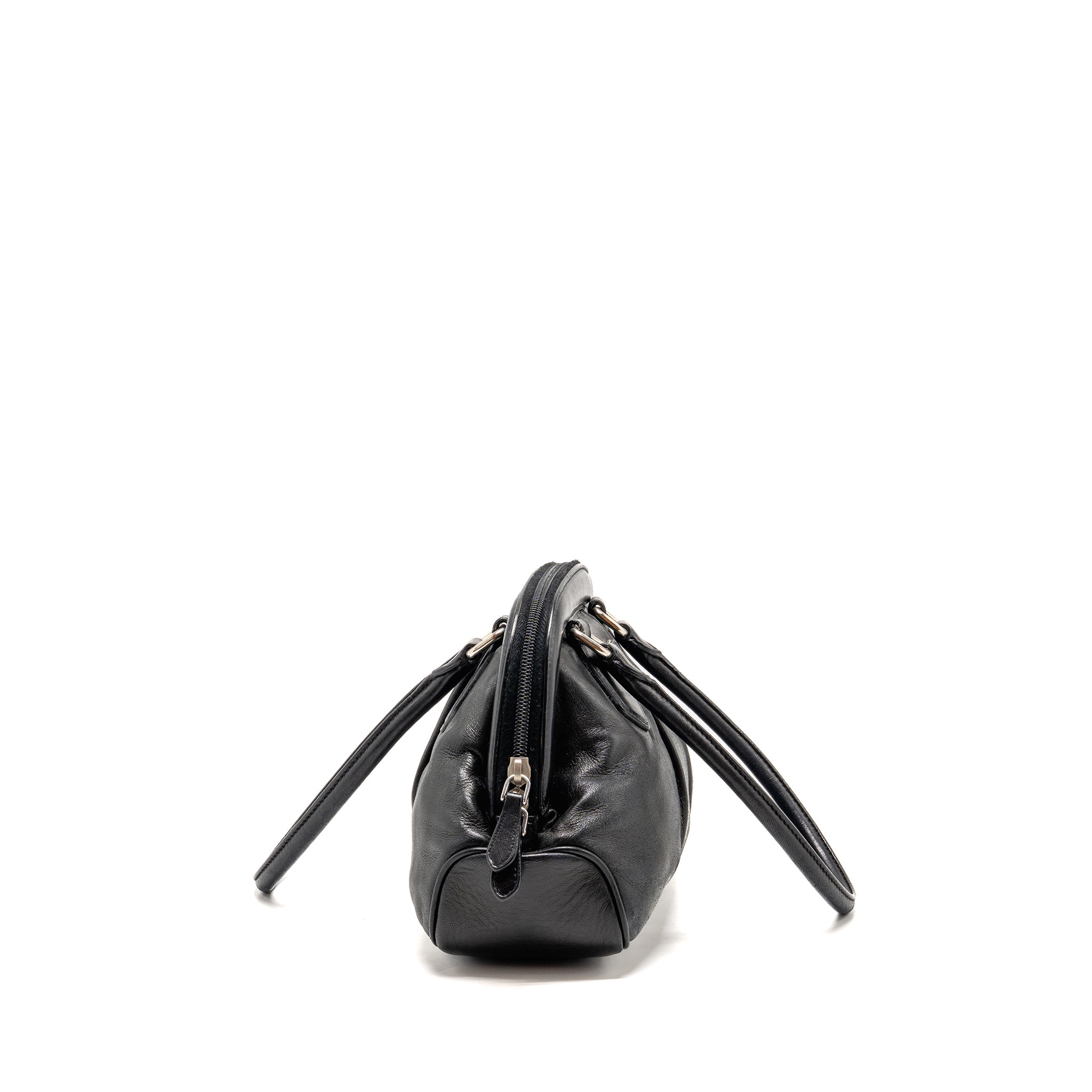 PRADA TOP HANDLE DANGLE BAG LEATHER BLACK SHW