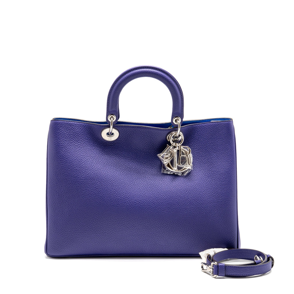 DIOR DIORISSIMO TOTE BAG CALFSKIN PURPLE/BLUE SHW