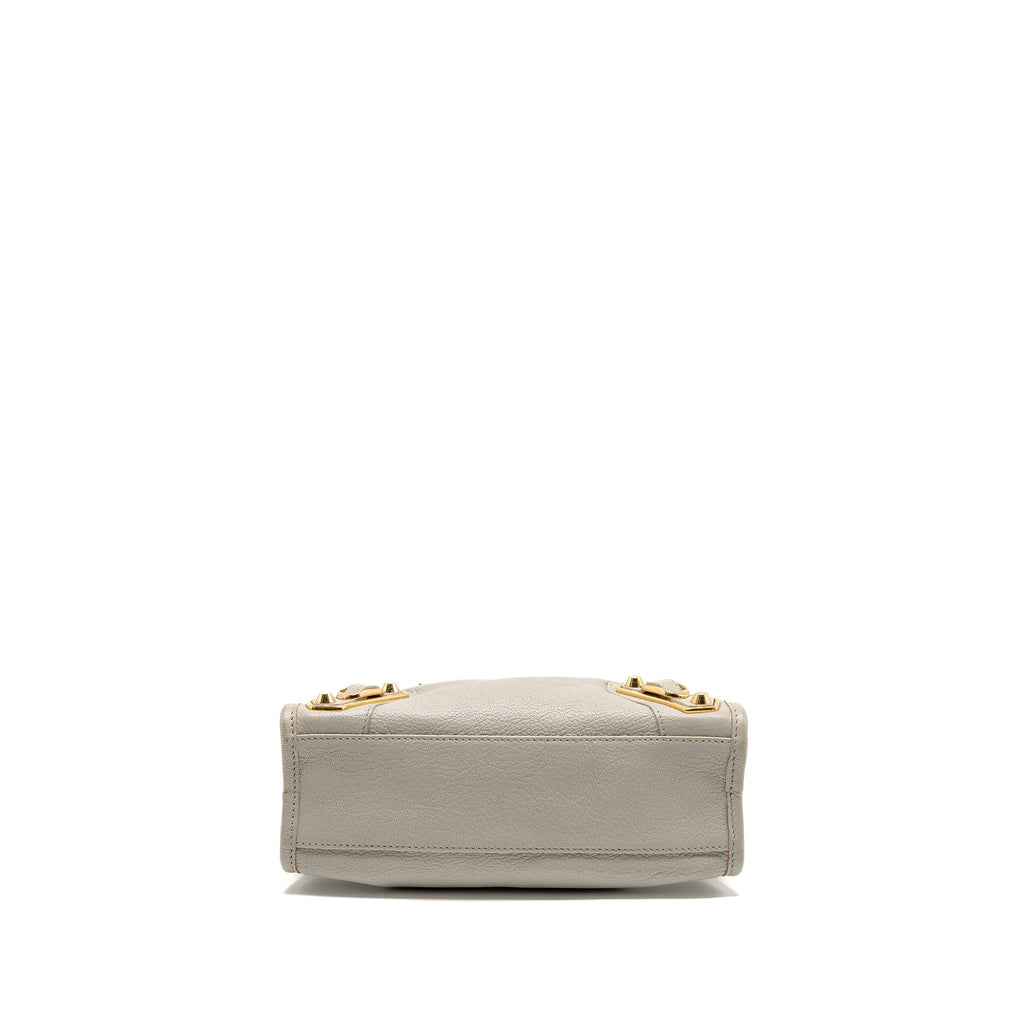 BALENCIAGA MINI CITY BAG CALFSKIN LIGHT GREY GHW