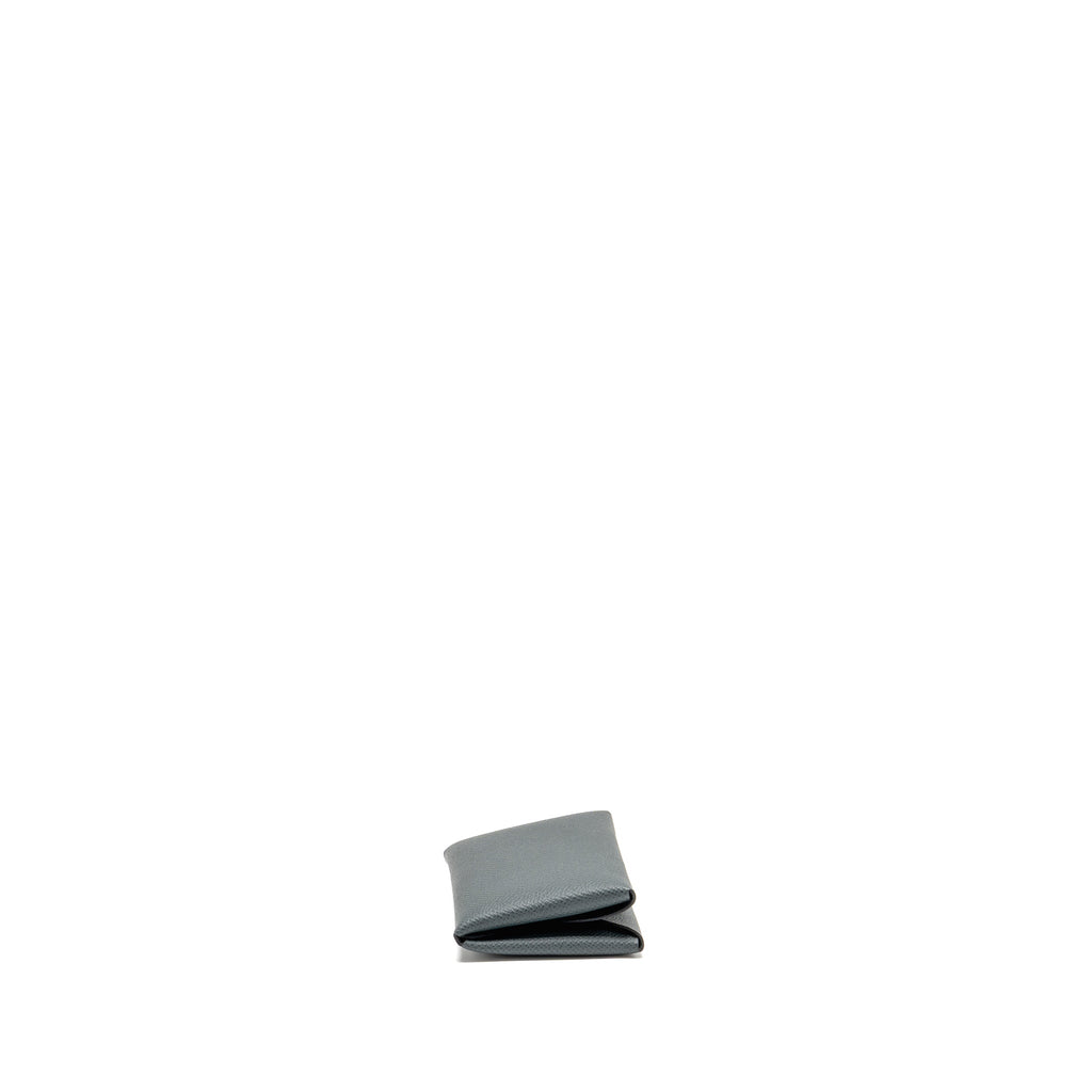 HERMES CALVI DUO CARD HOLDER EPSOM Y7 BLEU ORAGE SHW