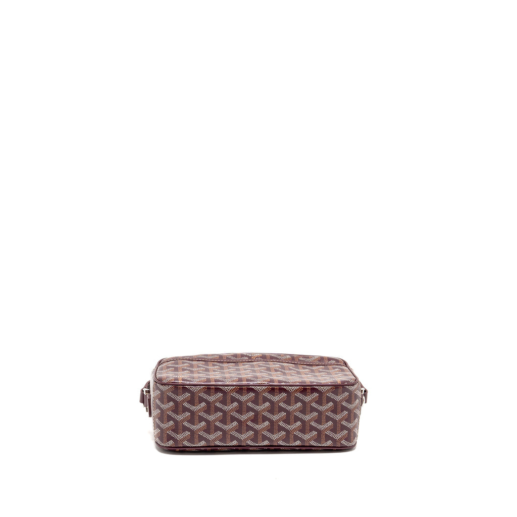 GOYARD CAP-VERT PM BAG GOYARDINE CANVAS/CERVON CALFSKIN BURGUNDY SHW