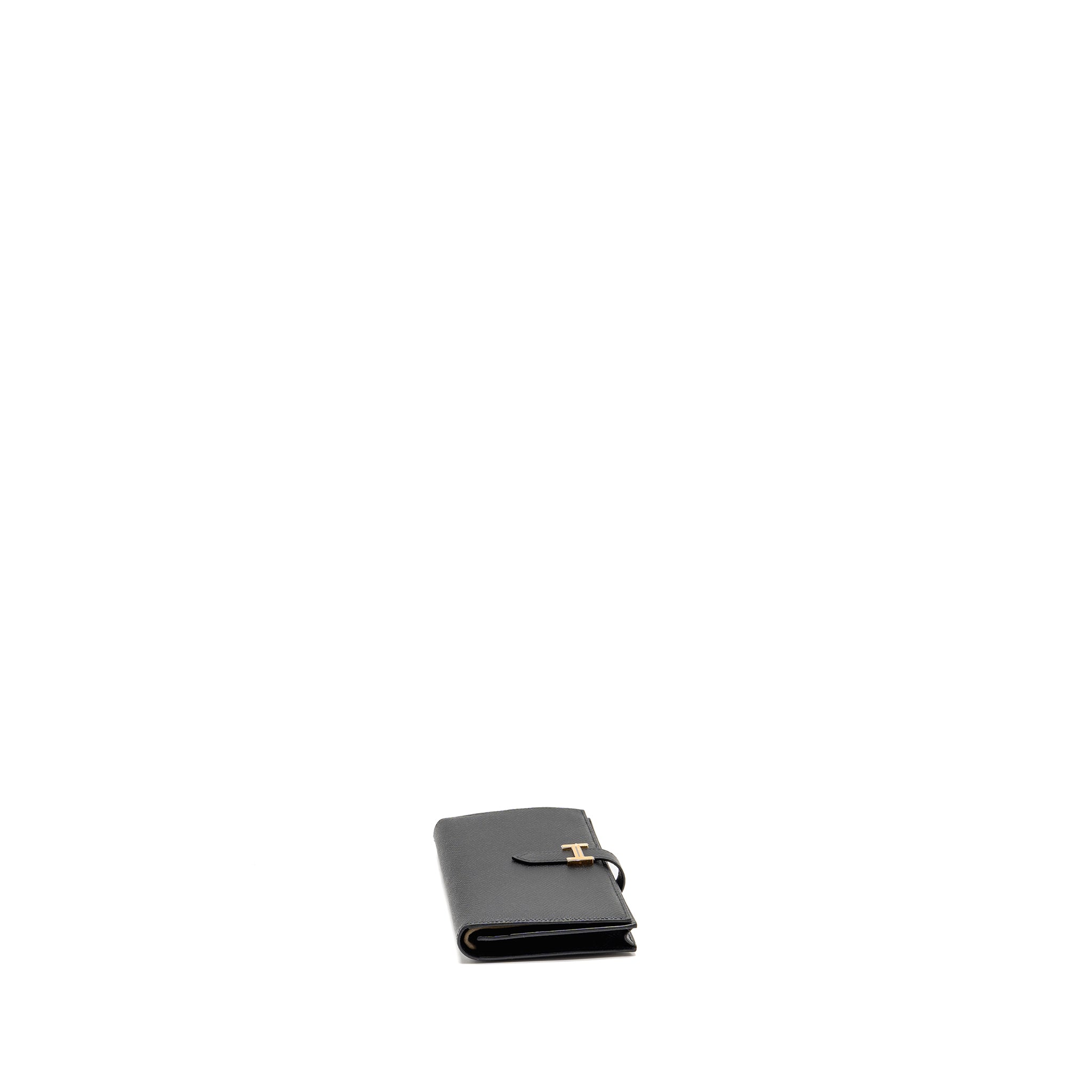 HERMES BEARN WALLET EPSOM BLACK GHW