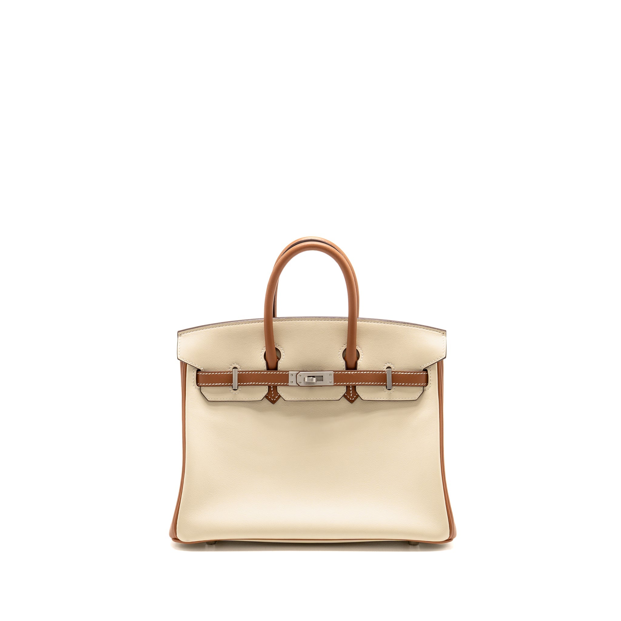 HERMES BIRKIN 25 SPECIAL ORDER SWIFT CRAIE / GOLD BRUSHED SHW