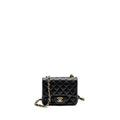 CHANEL MINI SQUARE FLAP BAG CAVIAR BLACK LGHW