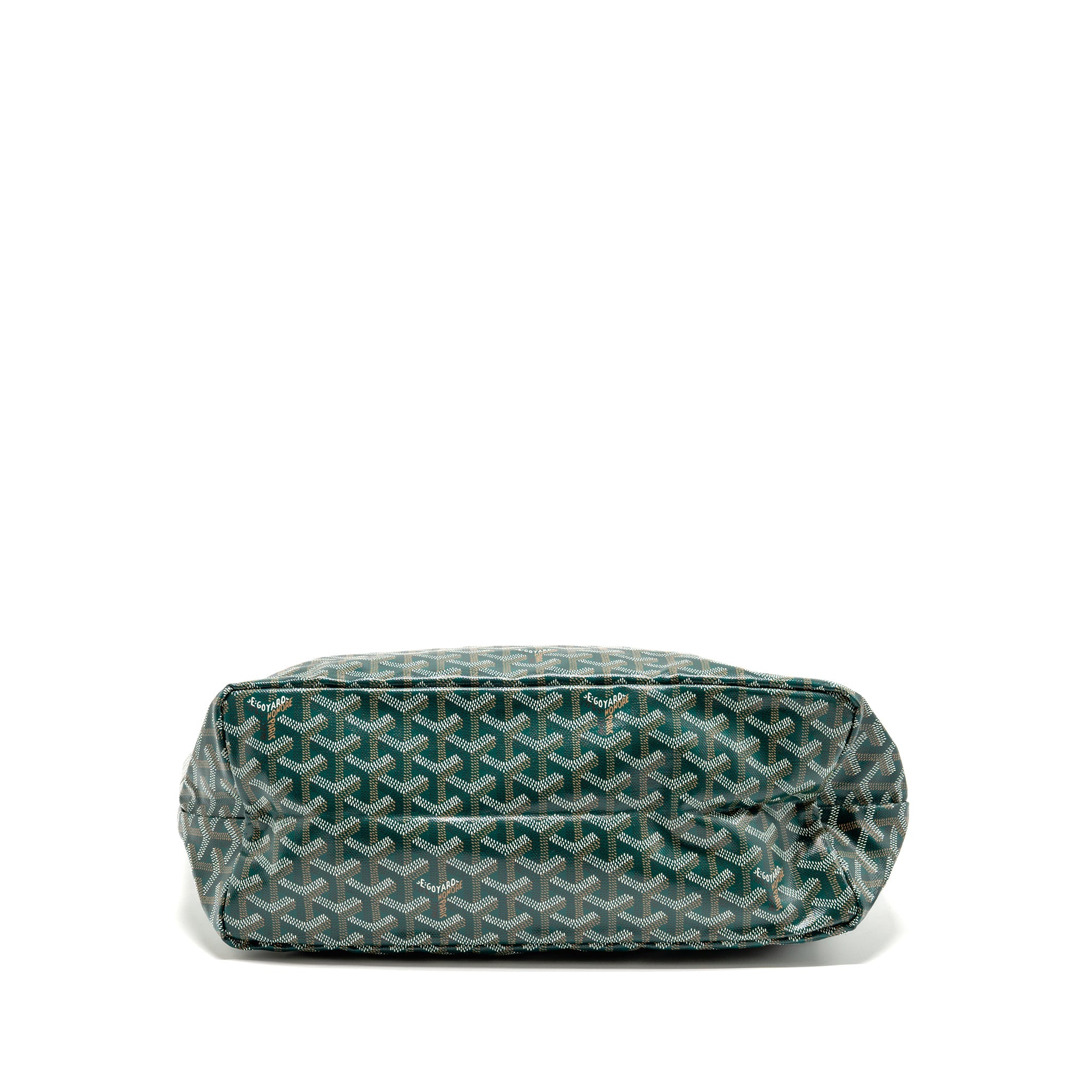 GOYARD SAINT LOUIS PM BAG GOYARDINE CANVAS/CHEVROCHES CALFSKIN GREEN SHW