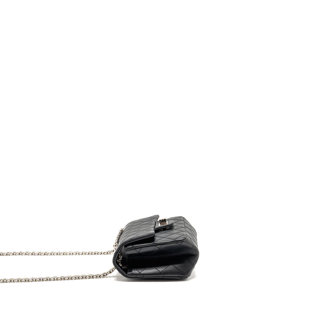 CHANEL MINI 2.55 REISSUE AGED CALFSKIN BLACK SHW (MICROCHIP)