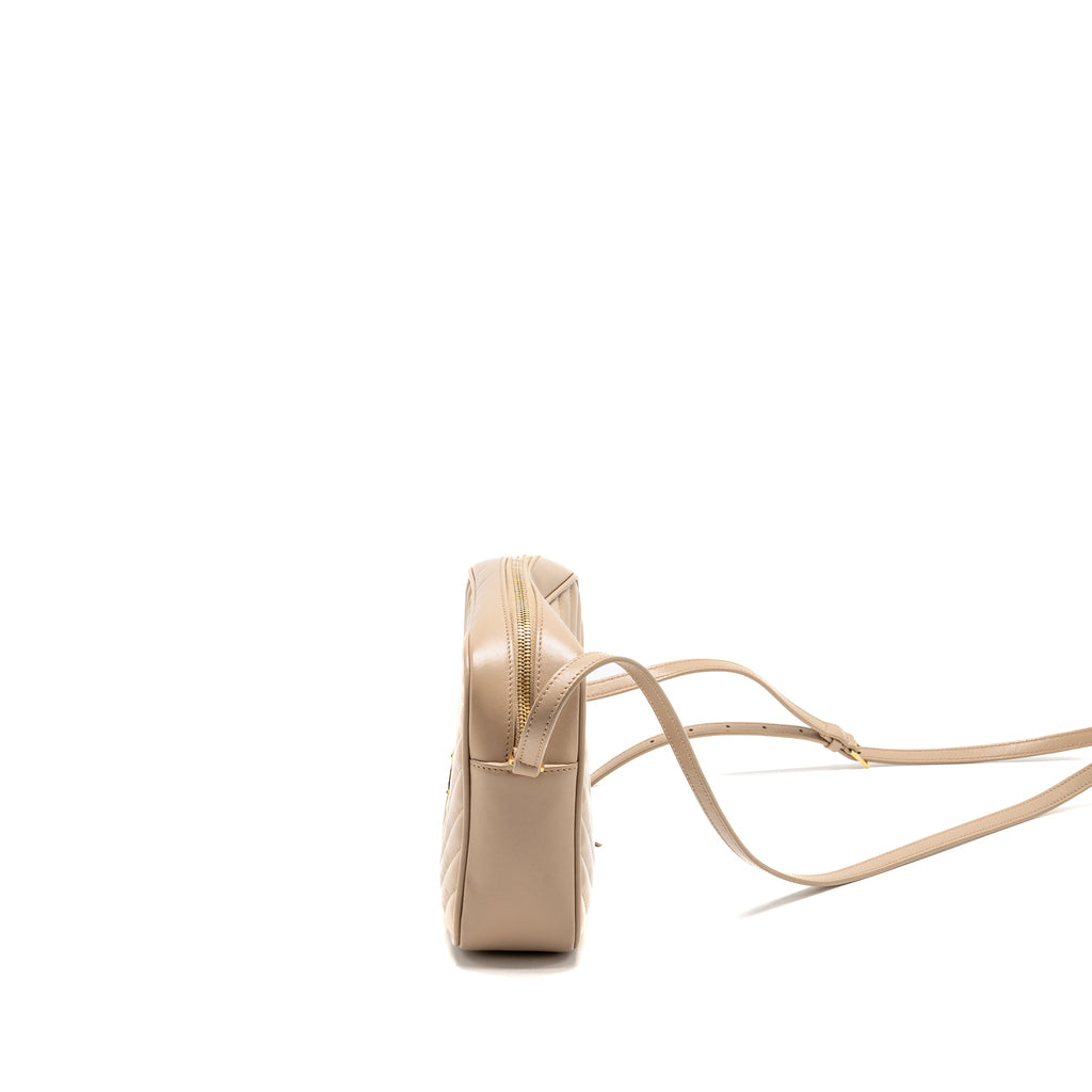 SAINT LAURENT/YSL LOU CAMERA BAG CALFSKIN BEIGE GHW