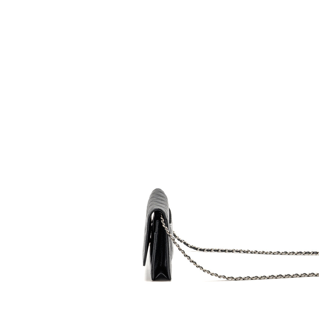 CHANEL CLASSIC WALLET ON CHAIN CAVIAR BLACK SHW (MICROCHIP)