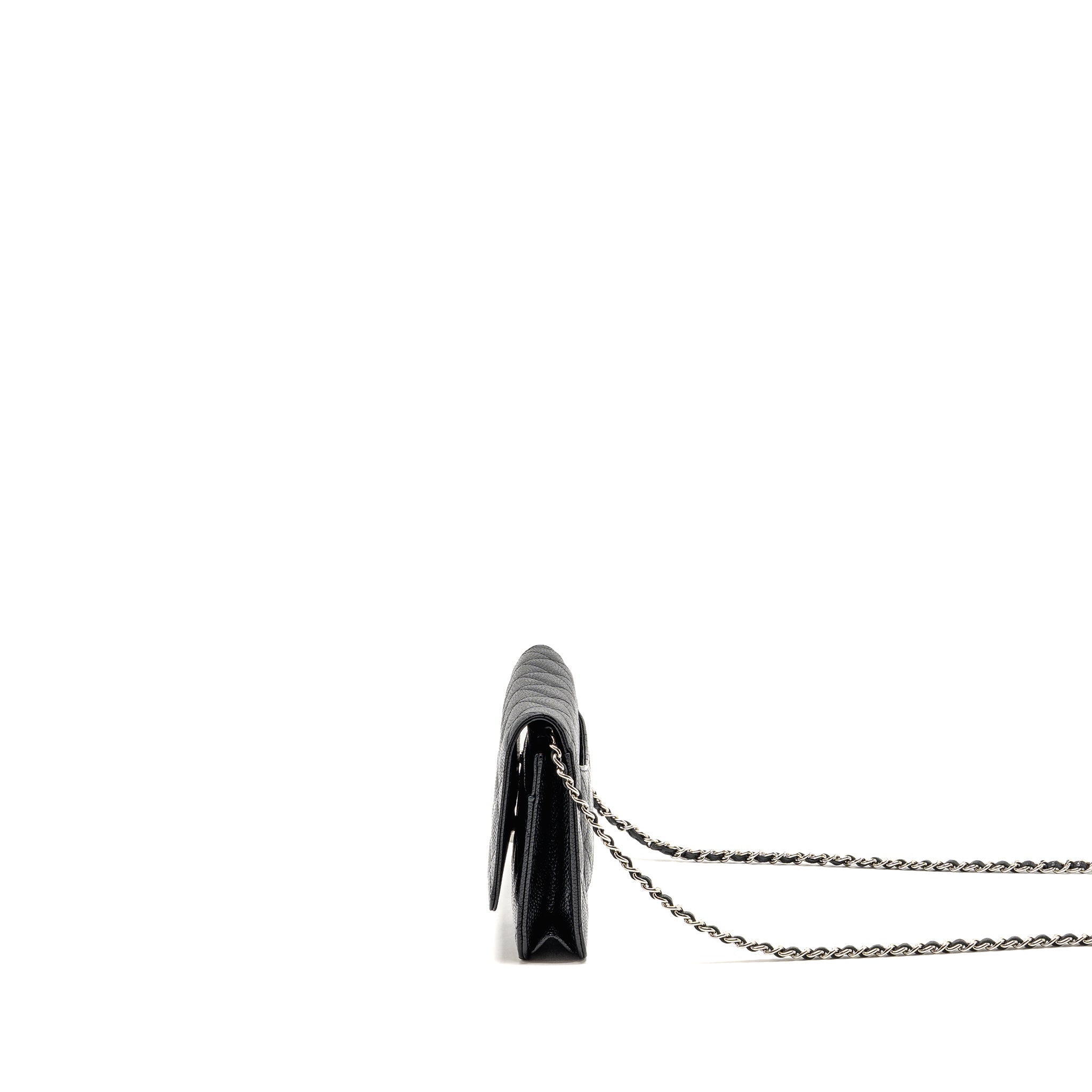 CHANEL CLASSIC WALLET ON CHAIN CAVIAR BLACK SHW (MICROCHIP)