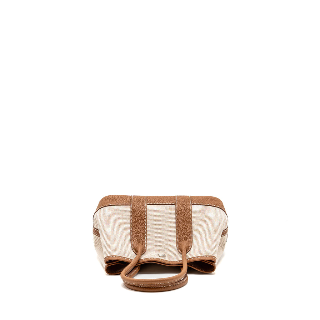 HERMES NEO GARDEN PARTY 23 CANVAS/NEGONDA ECRU-BEIGE/GOLD SHW