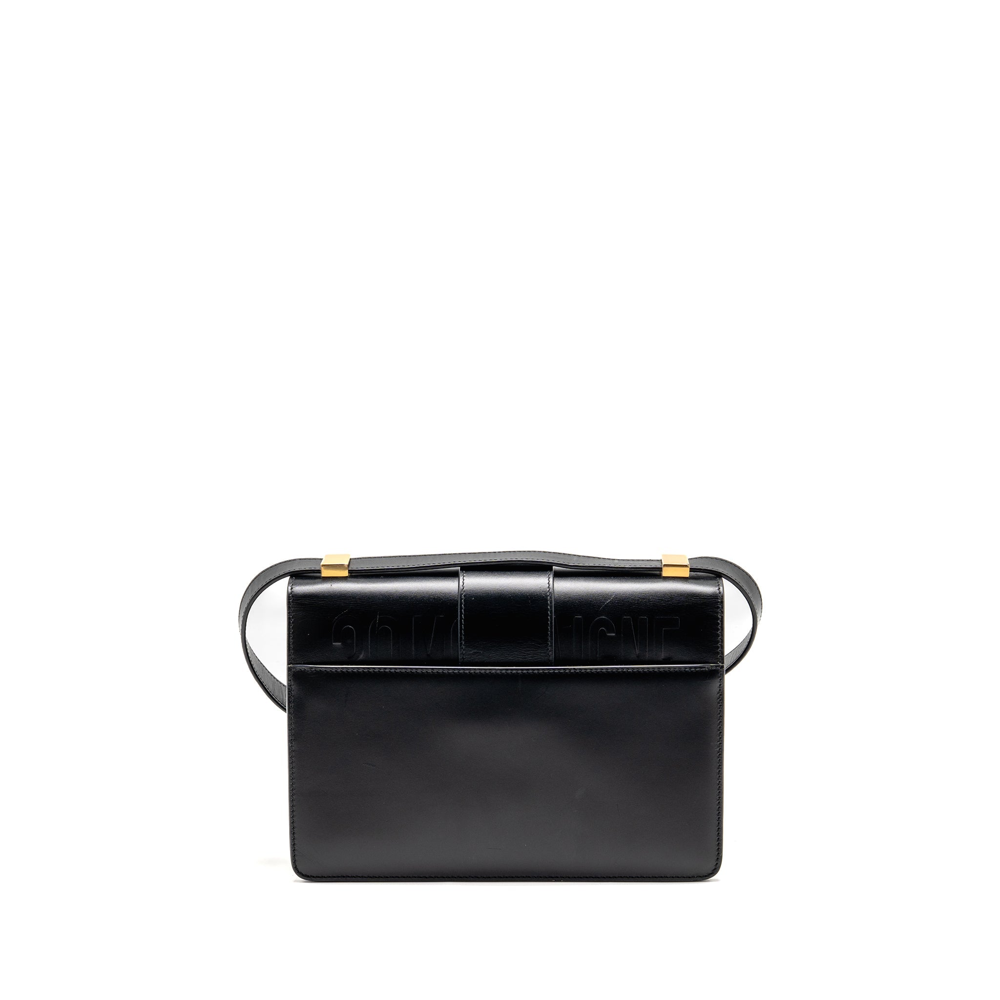 DIOR MEDIUM 30 MONTAIGNE FLAP BAG CALFSKIN BLACK GHW