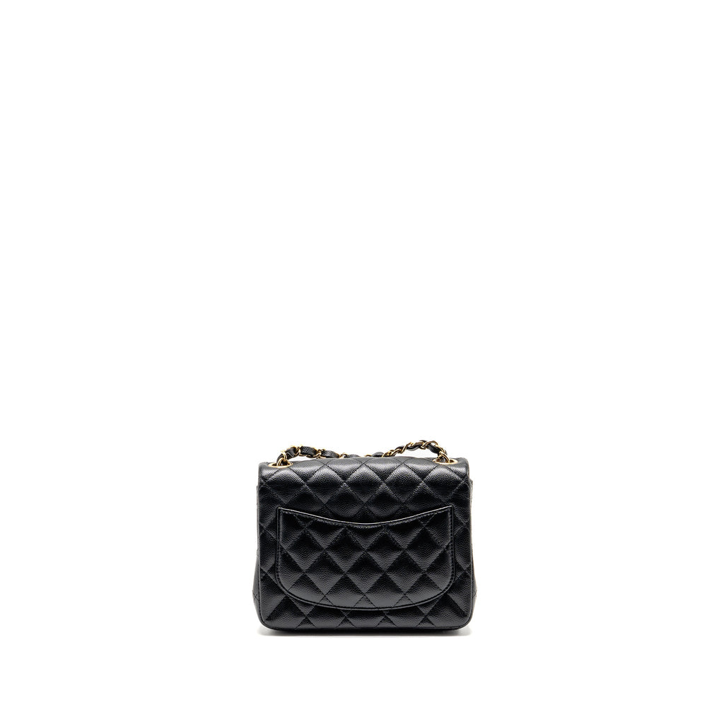 CHANEL MINI SQUARE FLAP BAG CAVIAR BLACK LGHW