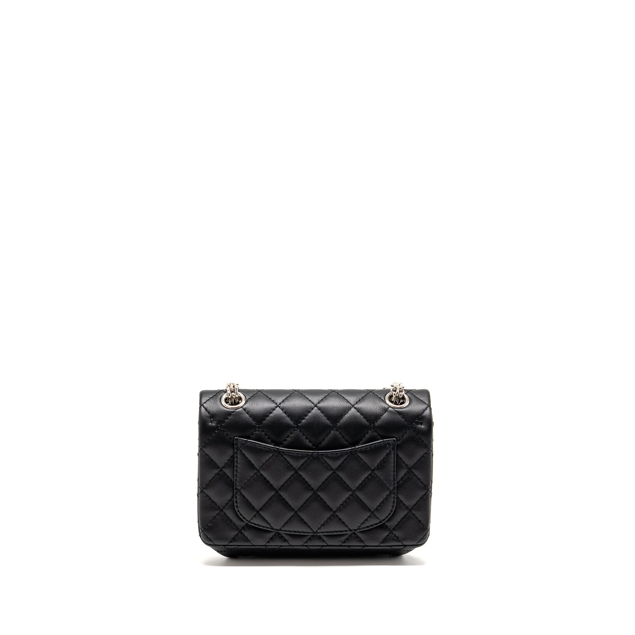 CHANEL MINI 2.55 REISSUE AGED CALFSKIN BLACK SHW (MICROCHIP)