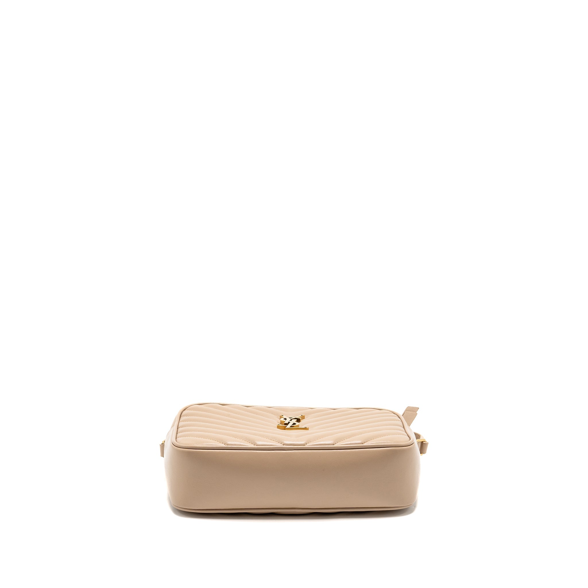 SAINT LAURENT/YSL LOU CAMERA BAG CALFSKIN BEIGE GHW