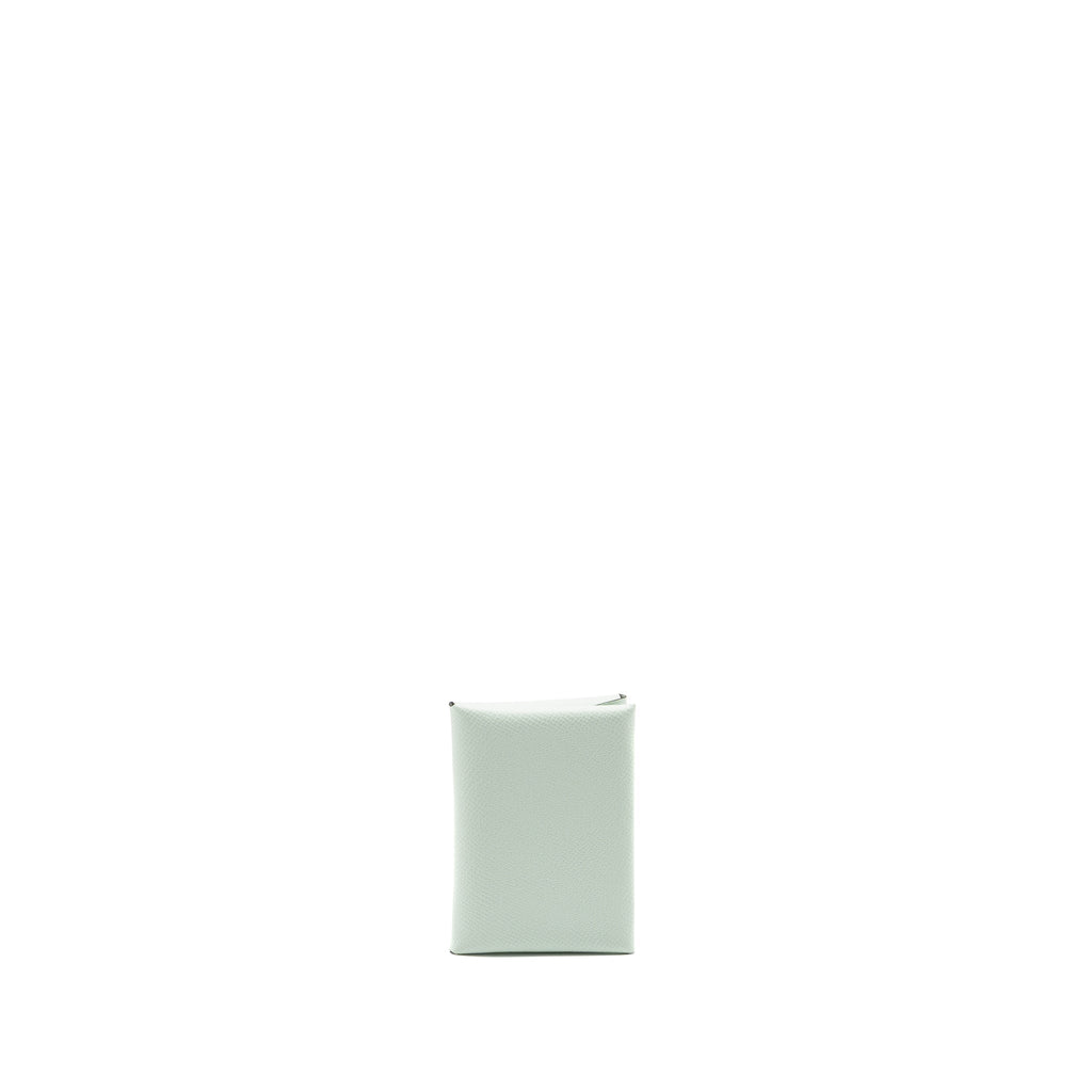 HERMES CALVI DUO CARD HOLDER EPSOM VERT PEPPERMINT SHW
