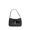 SAINT LAURENT/YSL HOBO SHOULDER BAG CROC EMBOSSED CALFSKIN BLACK GHW