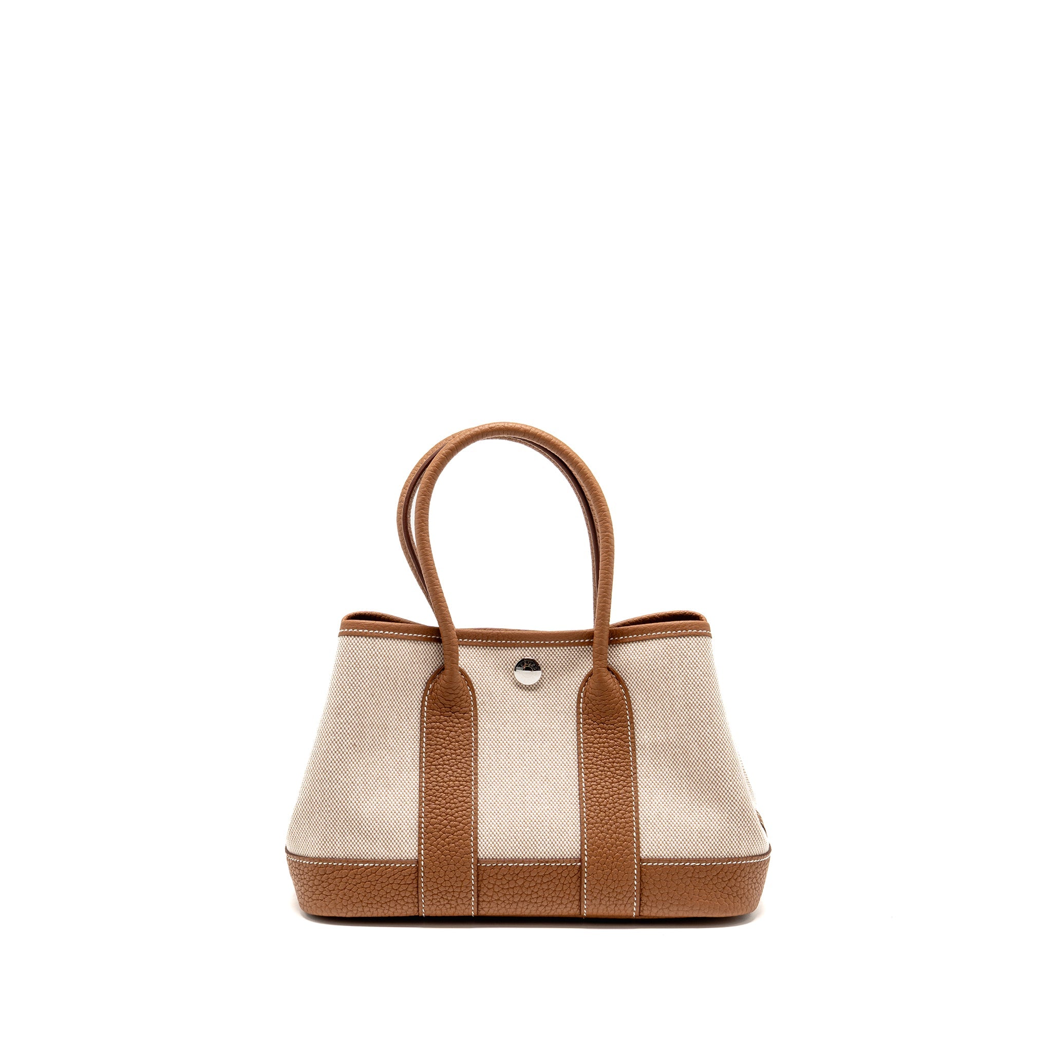 HERMES NEO GARDEN PARTY 23 CANVAS/NEGONDA ECRU-BEIGE/GOLD SHW