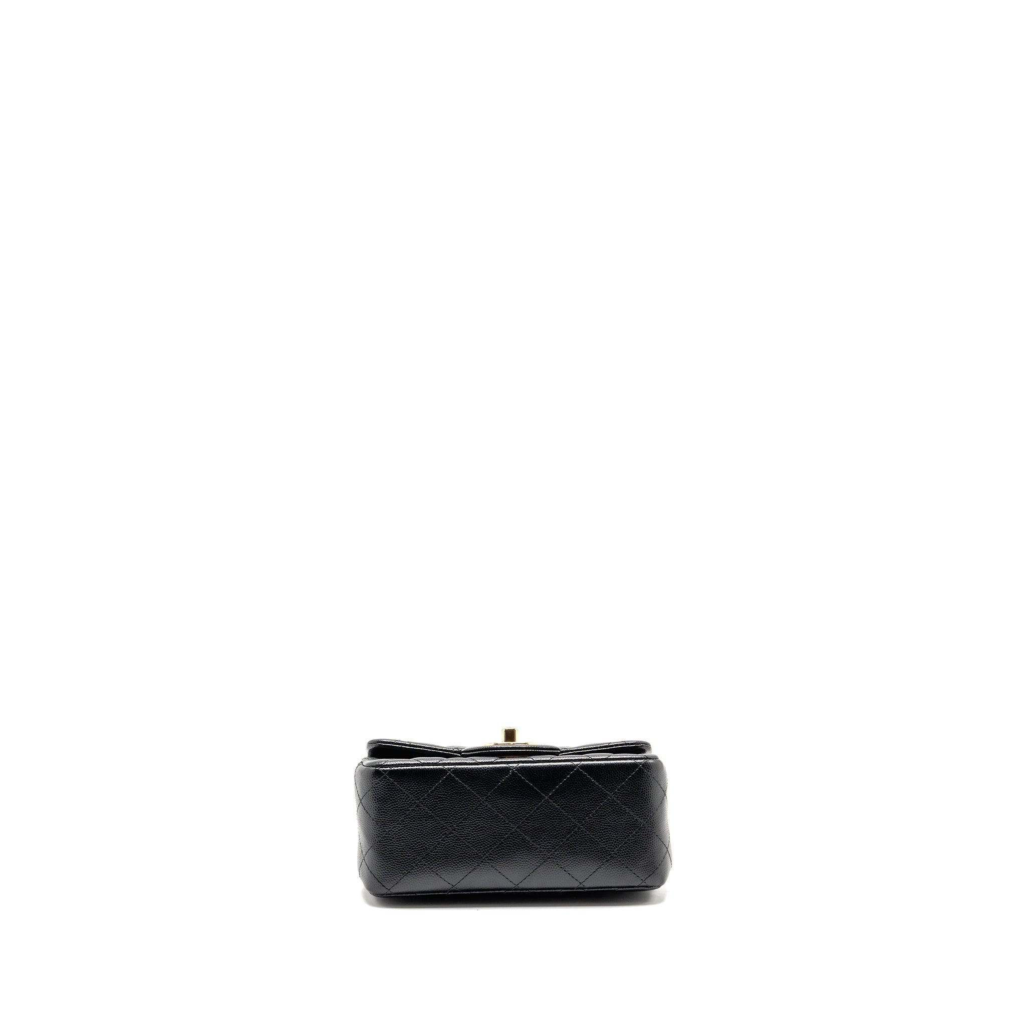 CHANEL MINI SQUARE FLAP BAG CAVIAR BLACK LGHW