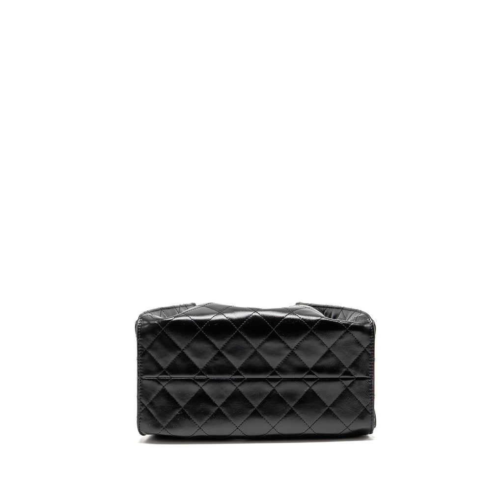 CHANEL SMALL 25 BAG CRUMPLED SHINY CALFSKIN BLACK MULTICOLOUR HARDWARE (MICROCHIP) (Copy)