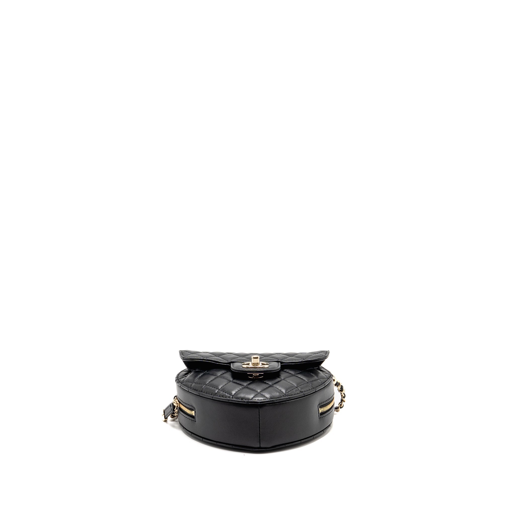 CHANEL 22S HEART BAG LAMBSKIN BLACK LGHW (MICROCHIP)