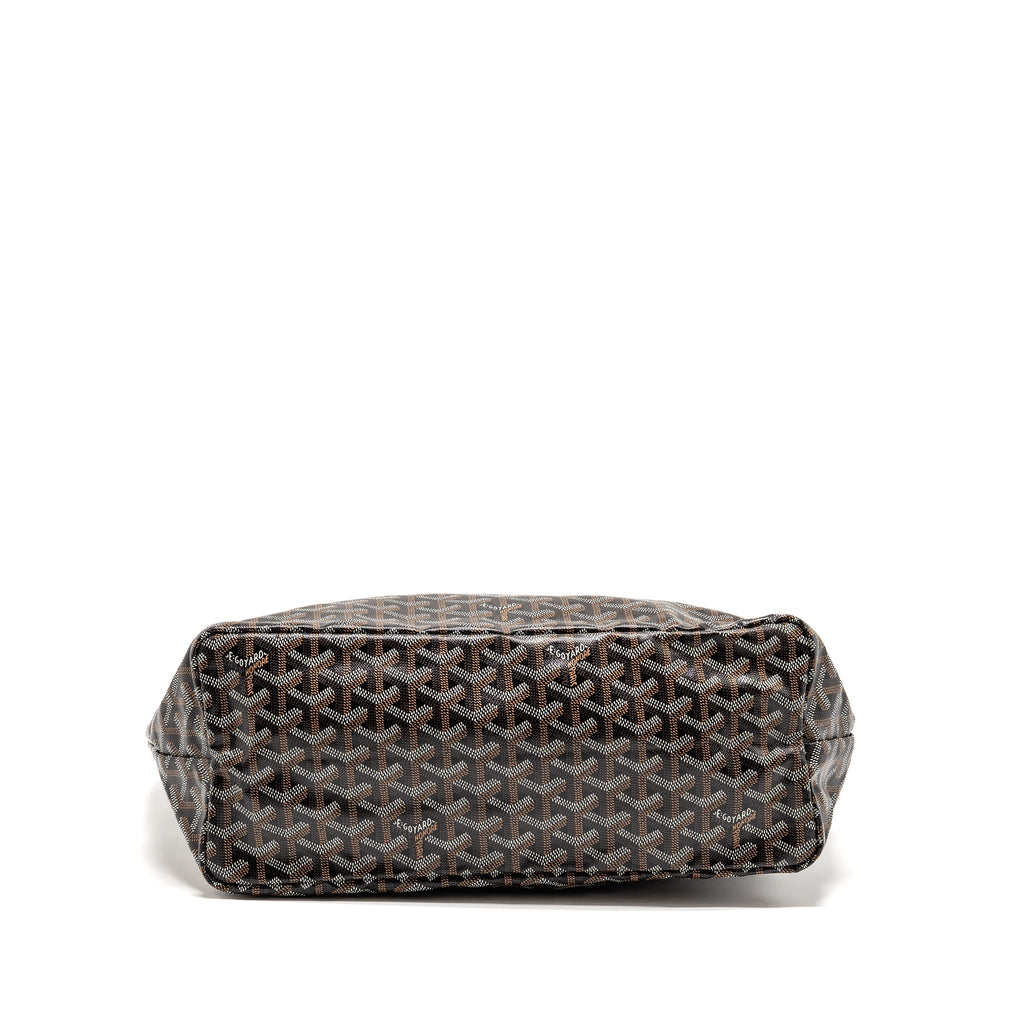 GOYARD SAINT LOUIS PM GOYARDINE CANVAS/CHEVROCHES CALFSKIN BLACK/TAN SHW