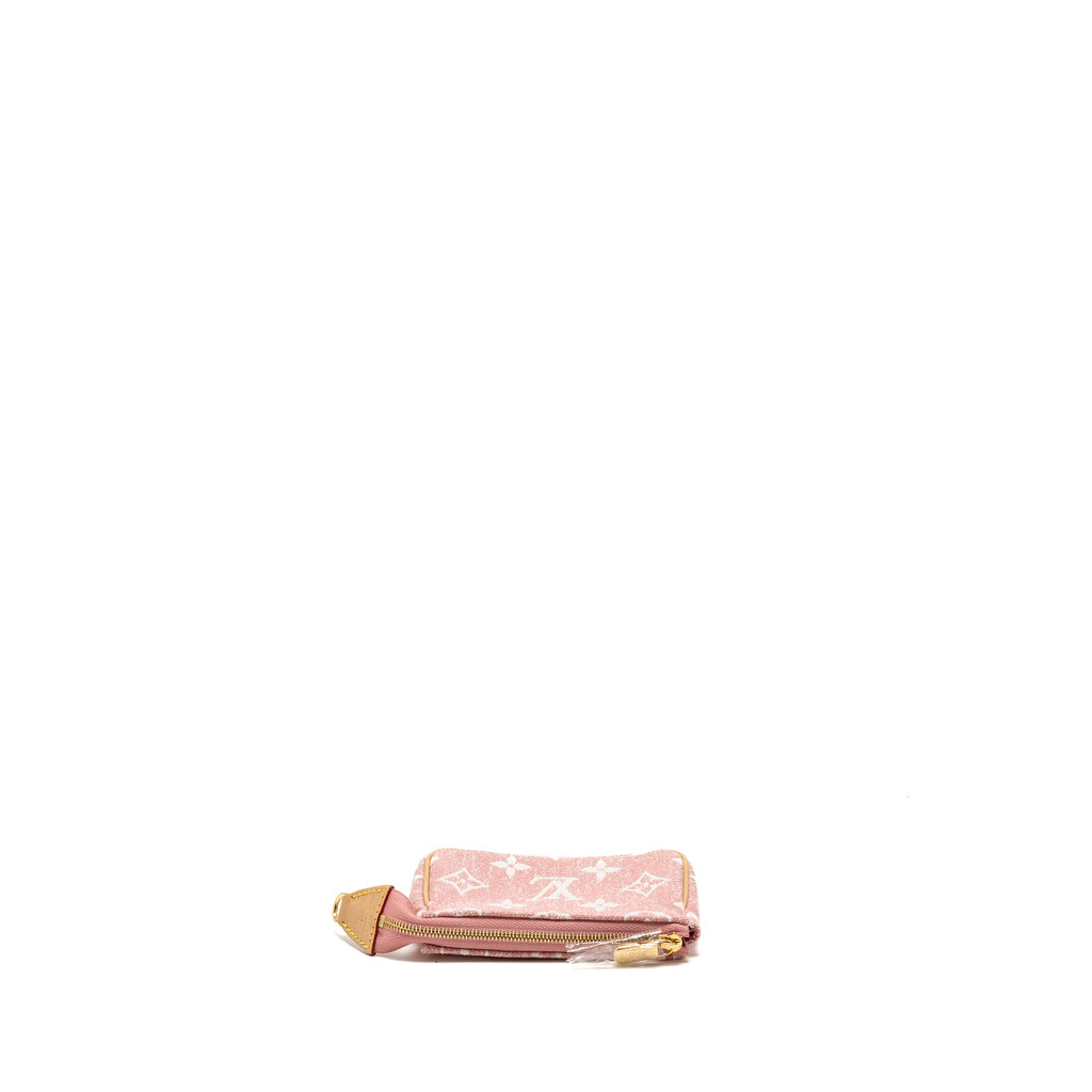 LOUIS VUITTON MICRO POCHETTE ACCESSOIRES MONOGRAM JACQUARD DENIM PINK GHW