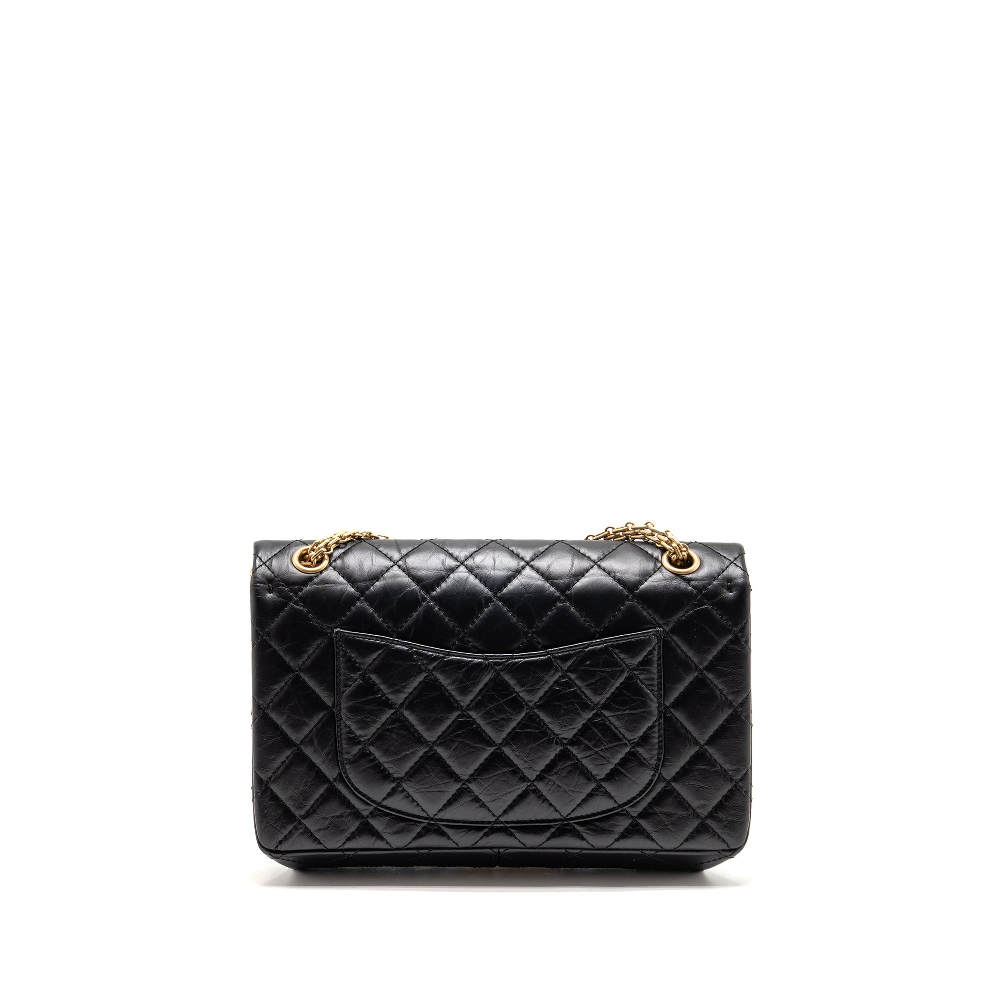 CHANEL LARGE 2.55 REISSUE FLAP BAG AGED CALFSKIN BLACK GHW