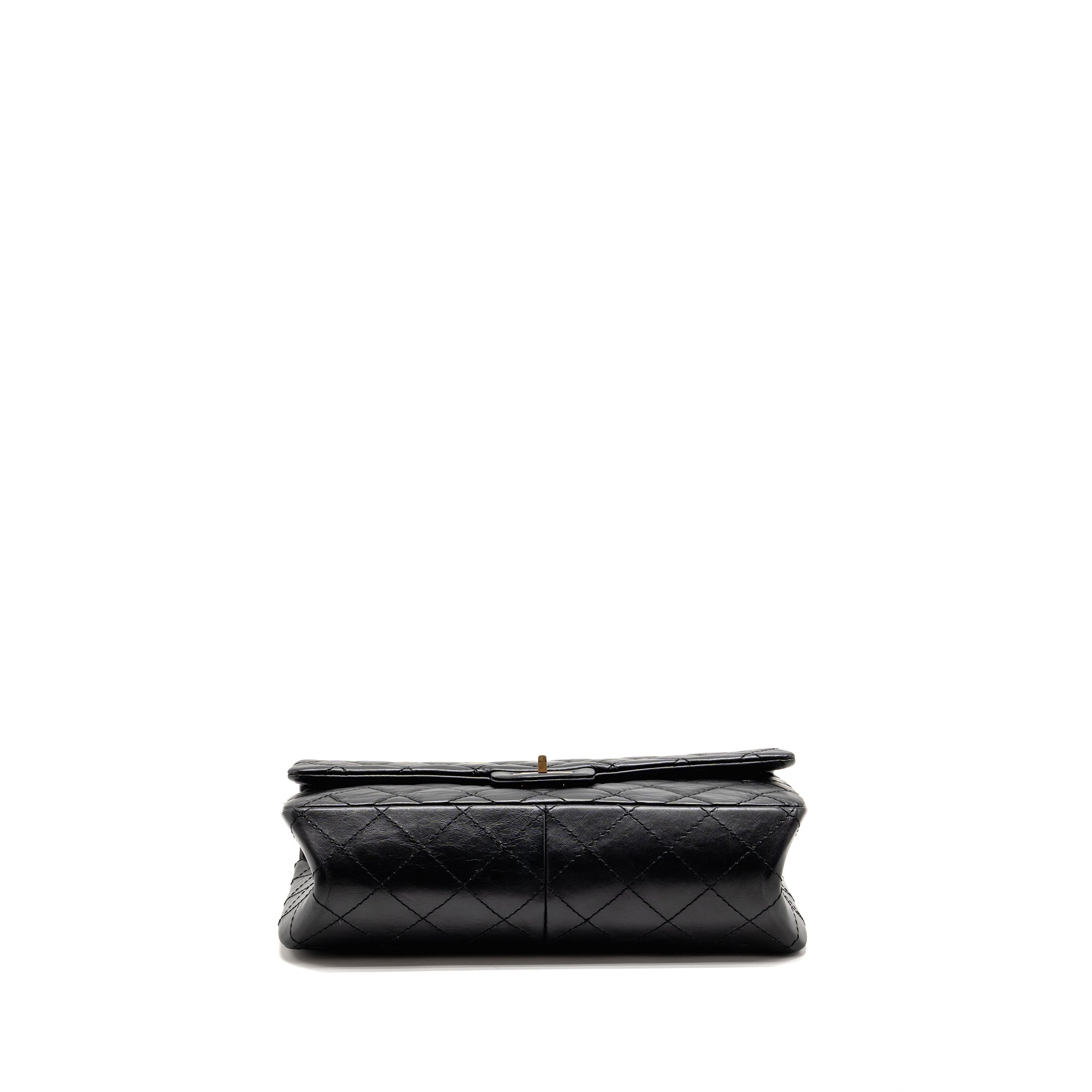 CHANEL LARGE 2.55 REISSUE FLAP BAG AGED CALFSKIN BLACK GHW